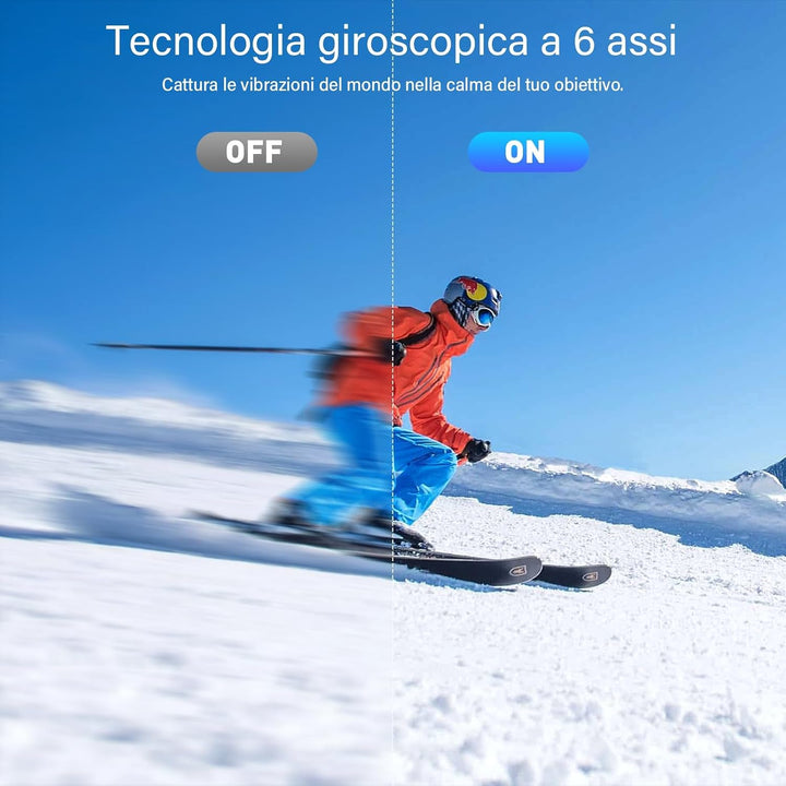 Action Cam 5K/4K 60FPS, 50MP Unterwasserkamera 30M wasserdichte Action Kamera mit 64GB SD Karte, EIS