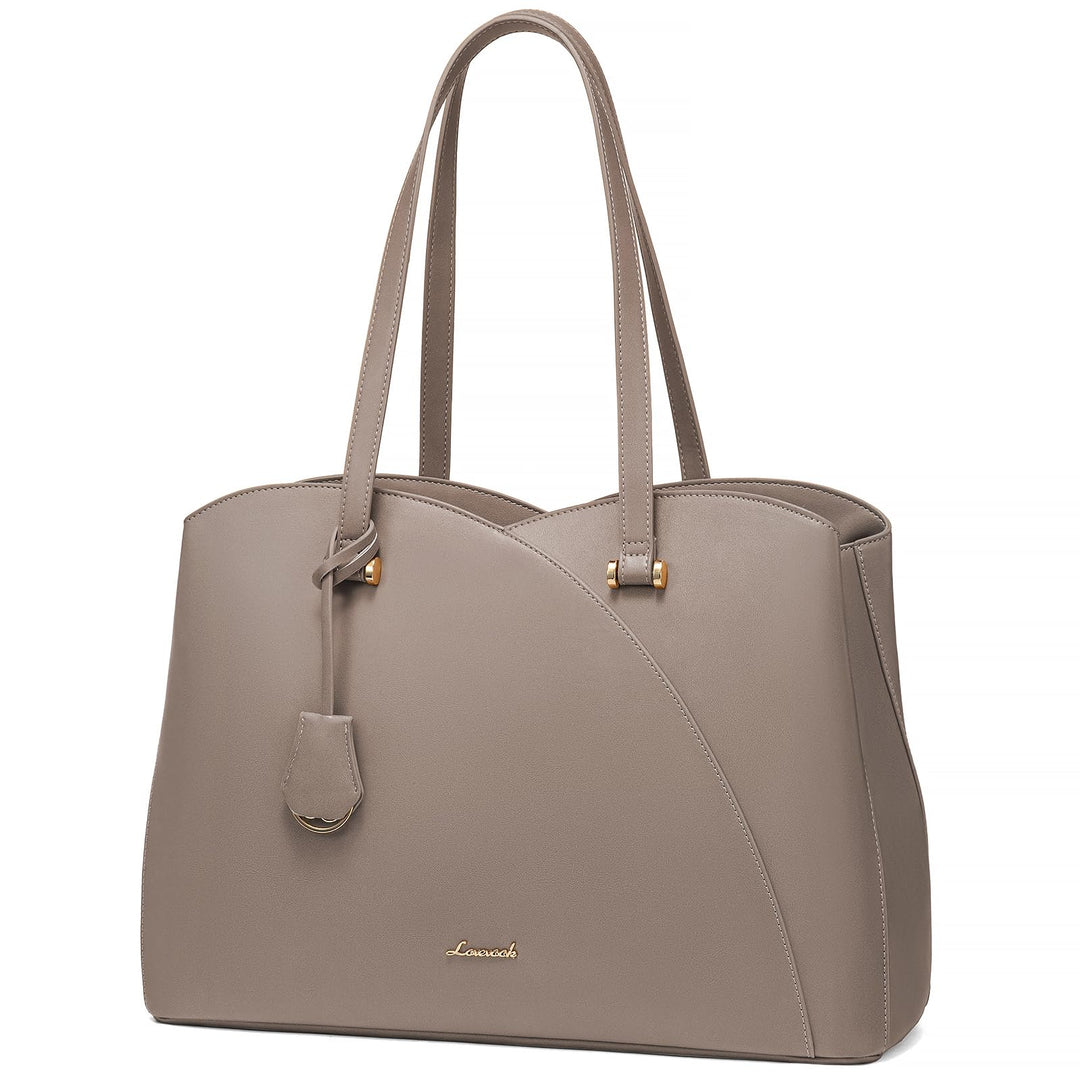 LOVEVOOK Laptop Handtasche Damen Gross, 15,6 Zoll Shopper Tasche Arbeitstasche Bürotasche, PU Leder