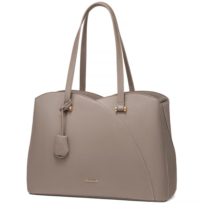 LOVEVOOK Laptop Handtasche Damen Gross, 15,6 Zoll Shopper Tasche Arbeitstasche Bürotasche, PU Leder