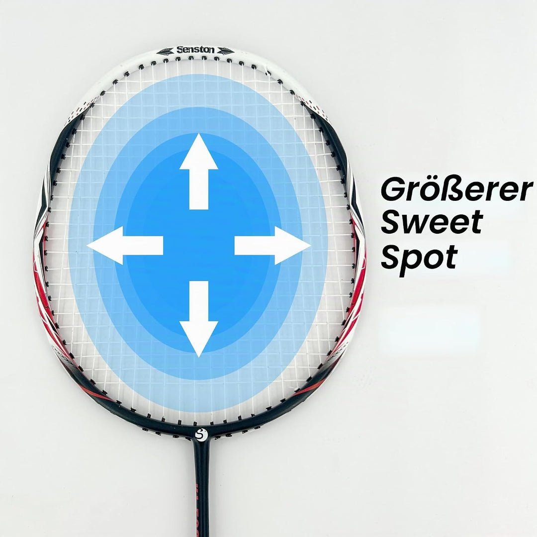 Senston Graphit Badminton-Set Leichtgewicht Badmintonschläger mit Schlägertasche Badminton Schläger