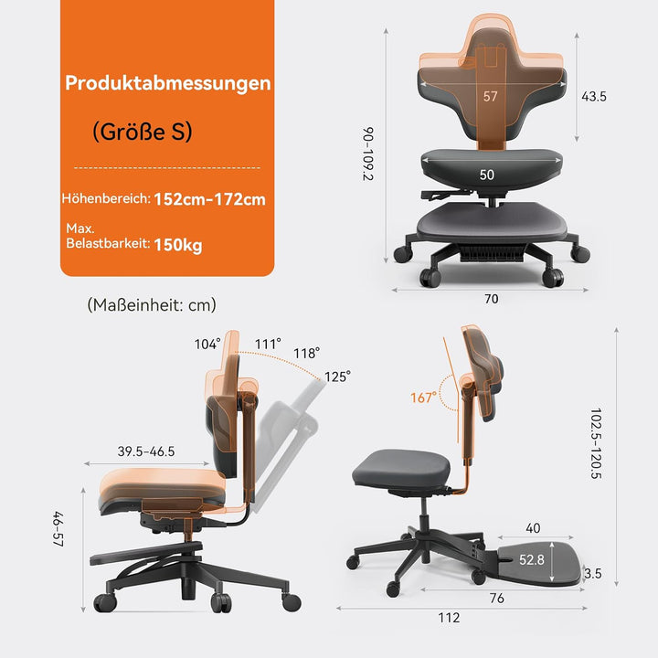 Newtral Stehpult-Stuhl, Standing Mate-Sitz für Sitz-Steh-Wechsel, ergonomischer Anlehn-Hocker mit An
