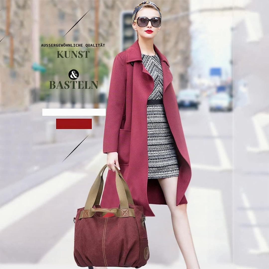 NICOLE &amp; DORIS Canvas Tasche Damen Tragetaschen für Damen Schultertaschen Umhängetasche Leinwand Han