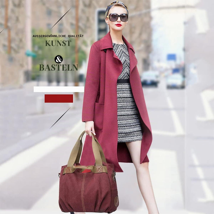 NICOLE &amp; DORIS Canvas Tasche Damen Tragetaschen für Damen Schultertaschen Umhängetasche Leinwand Han
