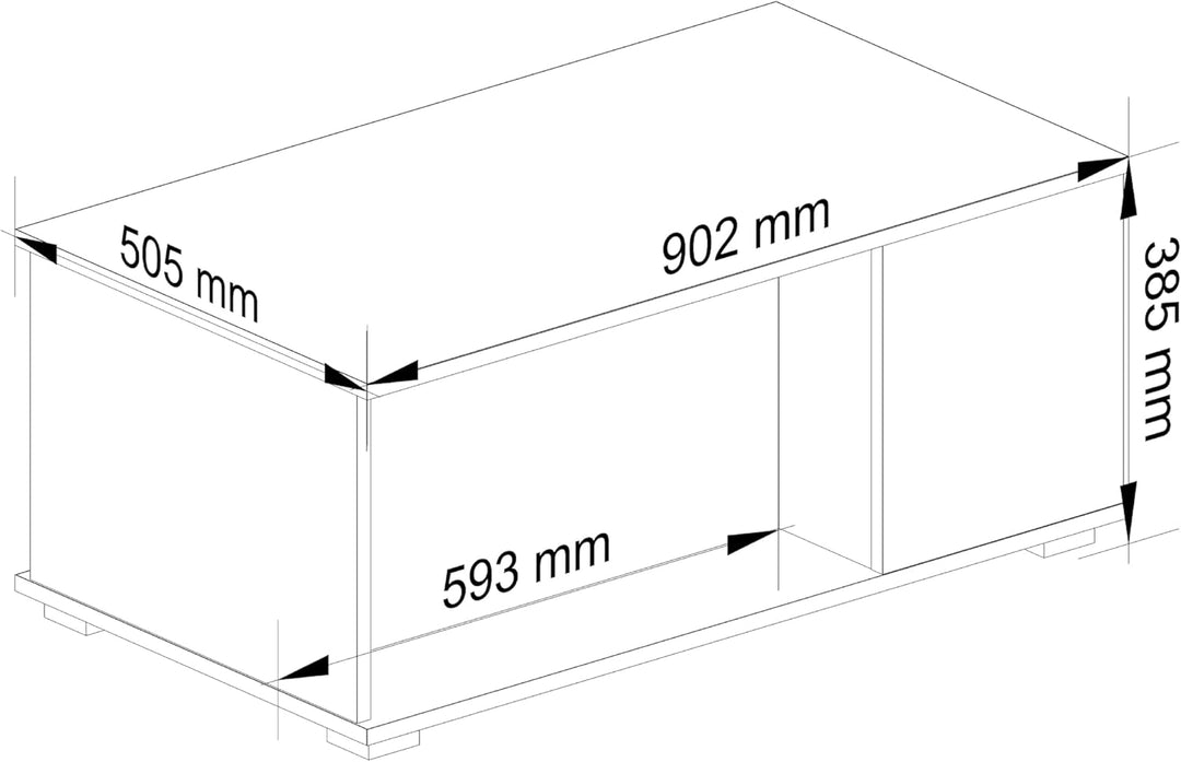 AKORD Couchtisch Holz | Juliet 90x38x51cm | | Schrank für Wohnzimmer | Schlafzimmer Schrank | Minima