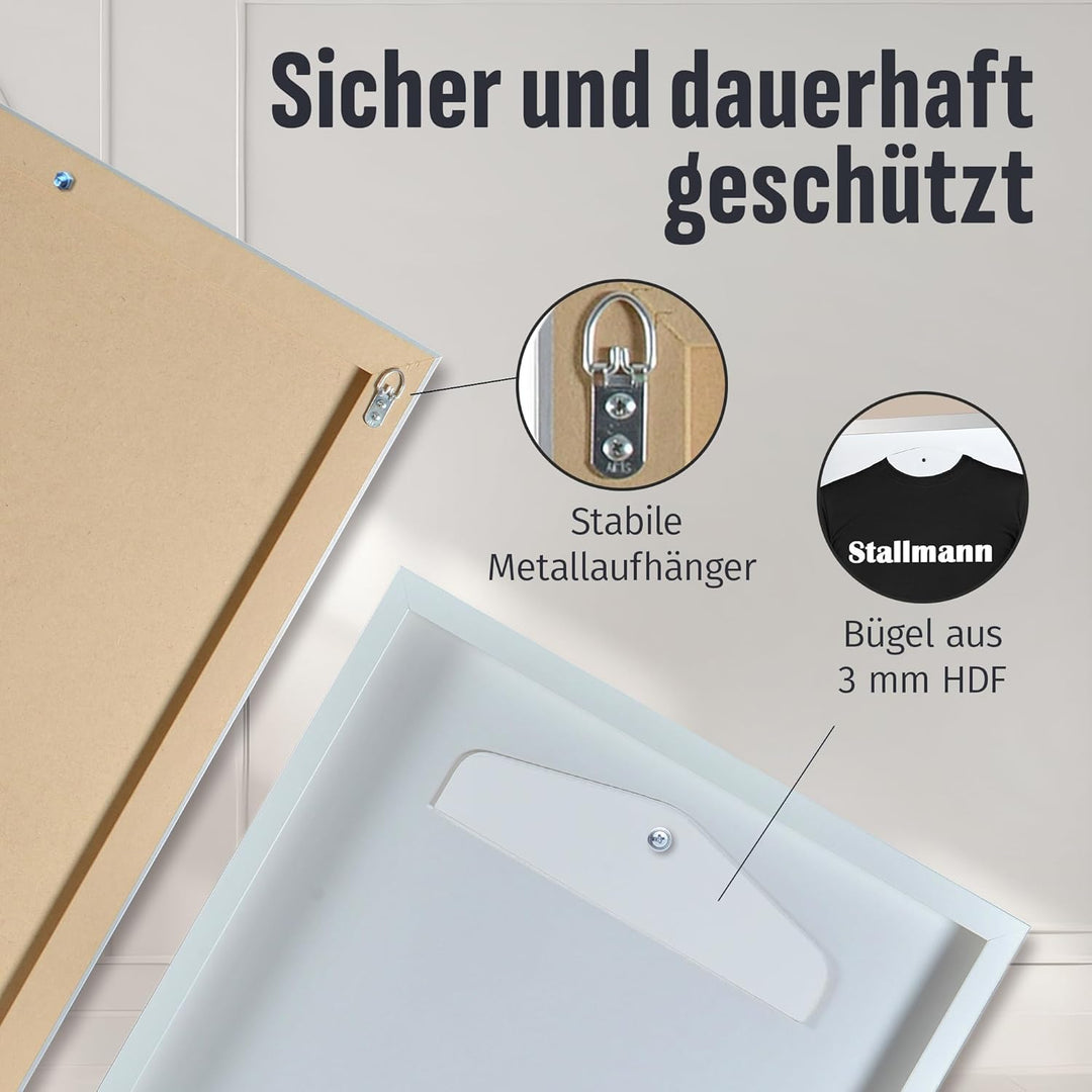 Stallmann Design Trikotrahmen 'Easy Click & Fill' | Rahmen-Farbe: Weiss | Hintergrund: Weiss | Gröss