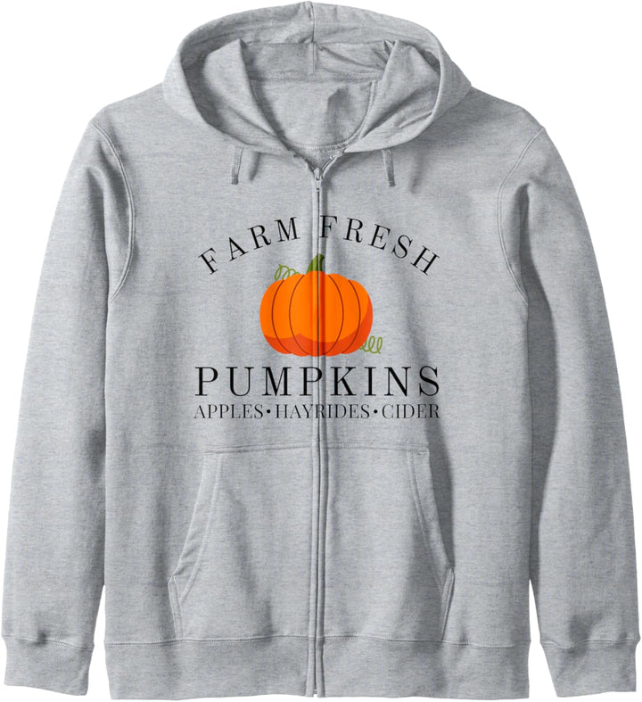 Frische Kürbisse, Äpfel, Hayrides Cider, Erntedankfest, Herbst Kapuzenjacke