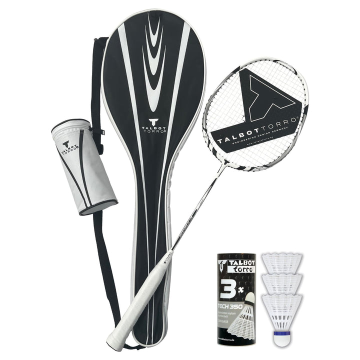 Talbot-Torro Badminton Set Isoforce 211, Graphit Badmintonschläger Set für den sofortigen Start, Bad