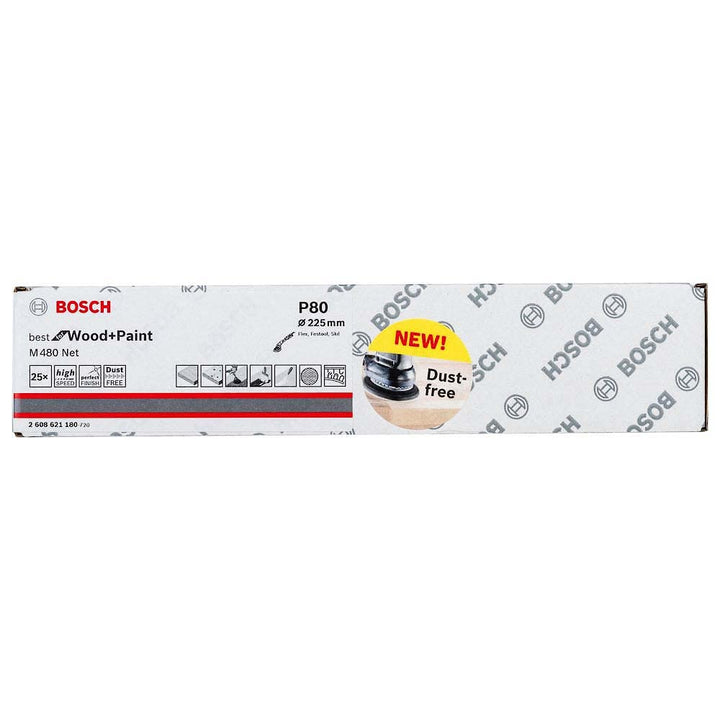 Bosch Professional 25 Stück Schleifblatt M480 Best for Wood and Paint (Holz und Farbe, Ø 225 mm, Kör