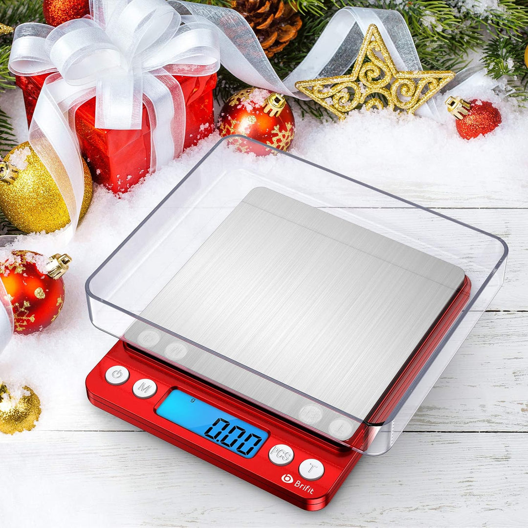 Brifit Taschenwaage 0,01g, Feinwaage 500g/0,01g Digitalwaage, Briefwaage, Grammwaage, mit EIN 100g E