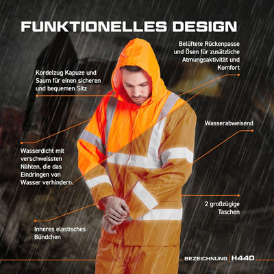 Portwest H440 Herren Leichte Wasserdichte Hi-Vis Regenjacke Gelb 4X-Large, Gelb 4X-Large