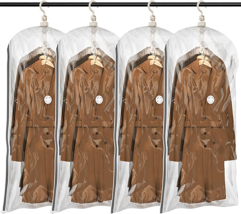 TAILI Hängende Vakuumbeutel für Kleidung, 4 Packungen (135x70cm), Vakuumierbeutel Kleidung für Anzüg