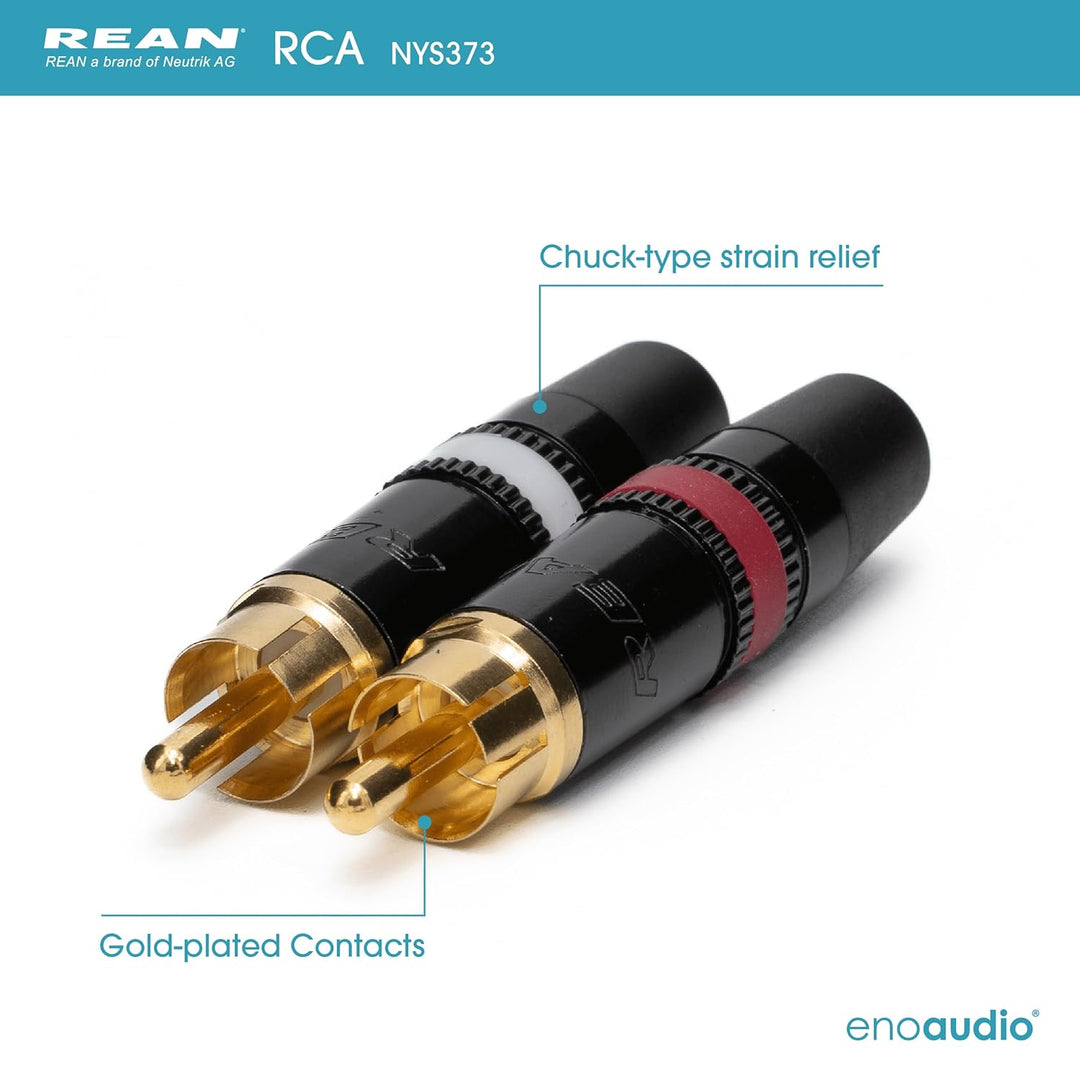 enoaudio Mogami 2534 Quad Stereo Paar (L,R) Audio Kabel | Neutrik Gold Cinch RCA - 6,3mm TS klinke |