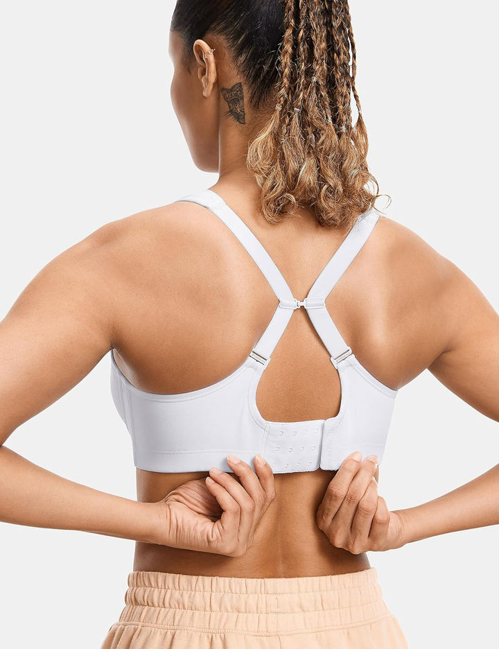 SYROKAN Damen Sport BH Bügel Starker Halt Grosse Brüste BHS mit Abnehmbaren Cups und Gepolsterten Tr