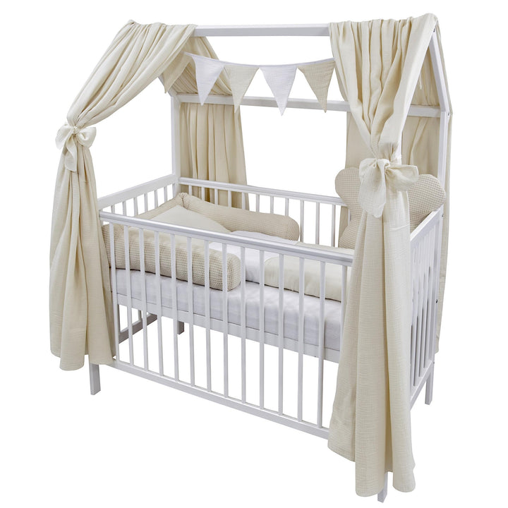 Generisch Baby Delux Hausbett Himmel Betthimmel aus Musselin 2-teilig 160x300 cm 2 Stück für Kinderb