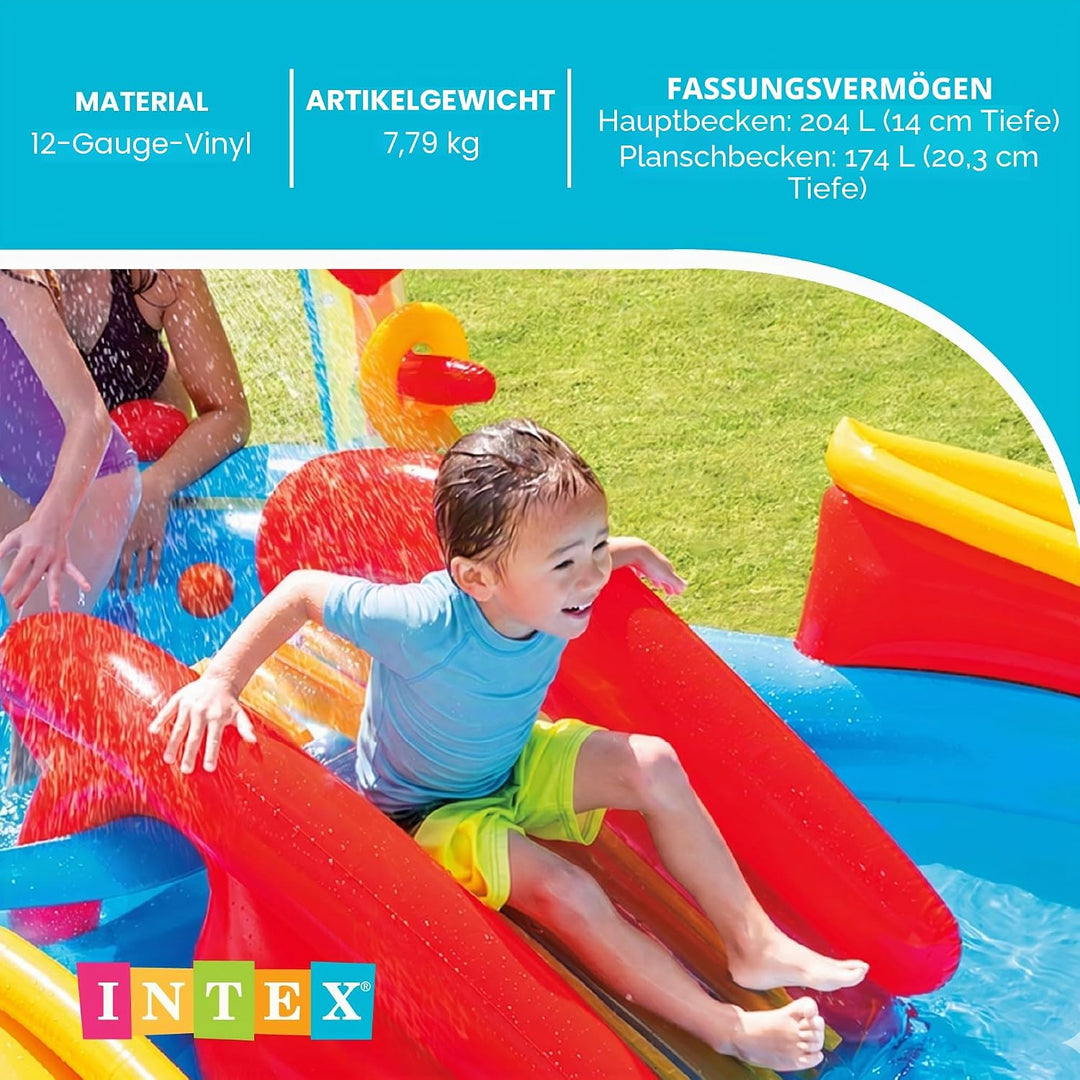 Intex Rainbow Ring Play Center - Kinder Aufstellpool - Planschbecken - 297 x 193 x 135 cm - Für 3+ J