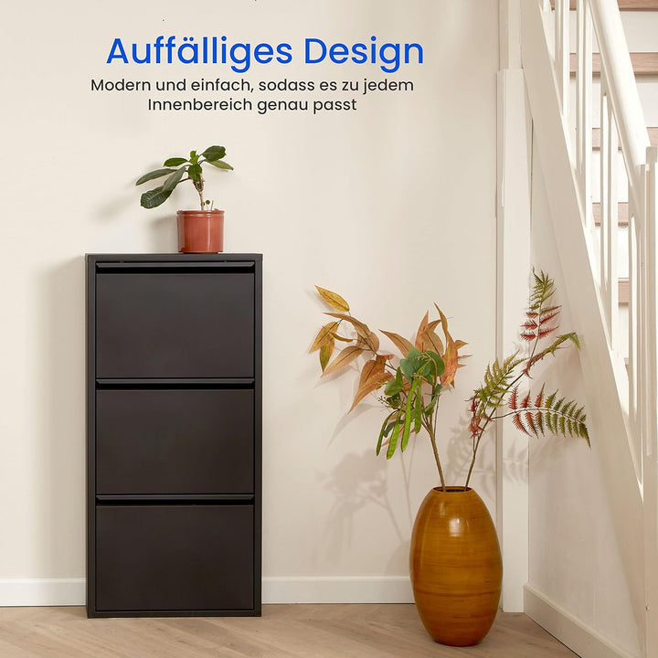 VEEHAUS Schuhregal Hoch Schuhkipper mit Magnetische Abdeckung Metall Montiert Schuhschrank Schmal un