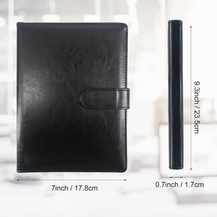 Schreibmappe A5 Klemmbrett Mappe mit Magnetischer Verschluss, organizer büro mappe, Schwarz Ordner,