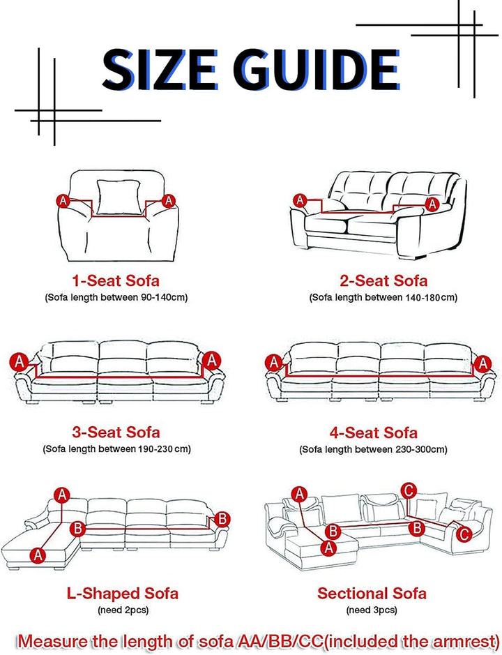 Lydevo Sofabezug 3 Sitzer Stretch Sofahusse Elastischer Sofabezug Spandex Sofa Überzug mit 2 Kissenb