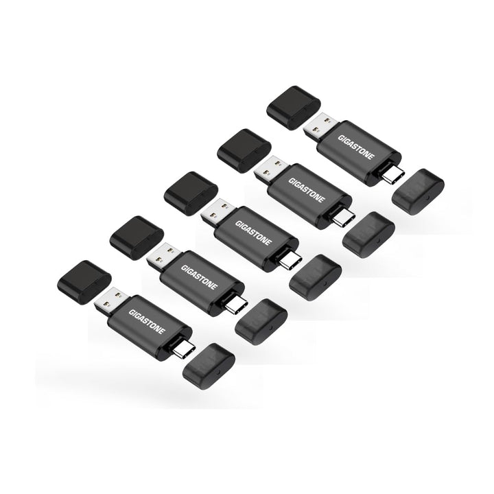 GIGASTONE 64GB USB-Flash-Laufwerk (5 Stück) Z40 USB 3.2 Gen 1, Typ-A &amp; Typ-C, Highspeed, Design mit