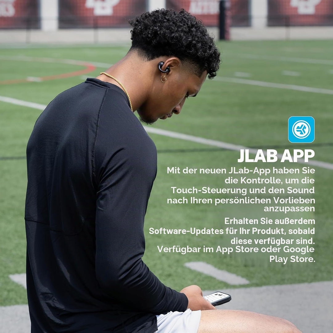 JLab Flex Open Ear Kopfhörer - Open Ear Earbuds, Manschetten-Design Clip-On-Kopfhörer, 21 Stunden Ak