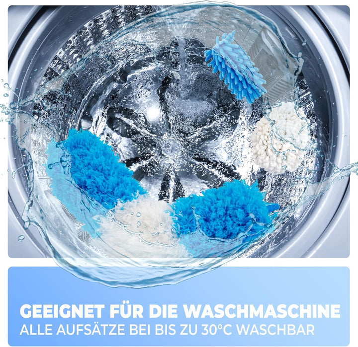 GlanzPure Staubwedel Teleskop-lang ausziehbar bis 2,5m und waschbar,biegbarer und kratzfreier Staubw