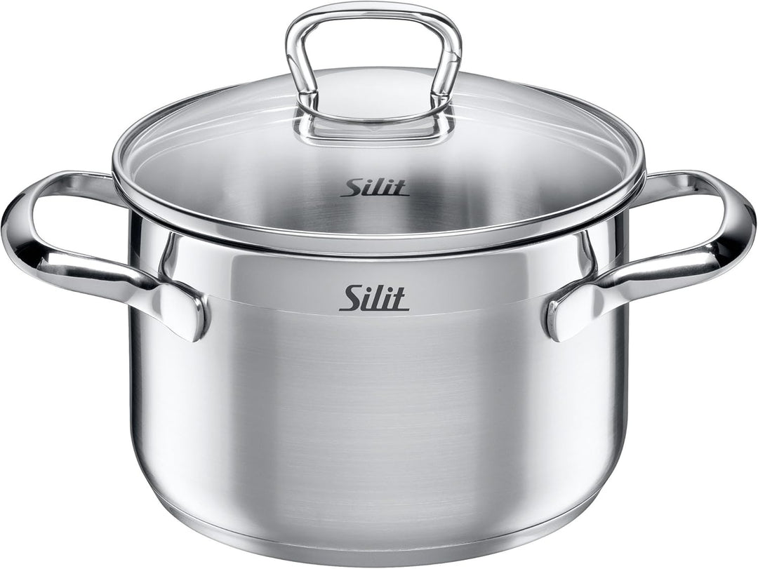 Silit Scalea Topfset Induktion 6-teilig, Kochtopf Set mit Glasdeckel, Pfanne beschichtet, Edelstahl