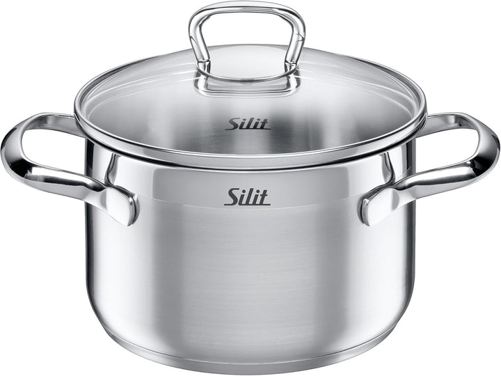 Silit Scalea Topfset Induktion 6-teilig, Kochtopf Set mit Glasdeckel, Pfanne beschichtet, Edelstahl