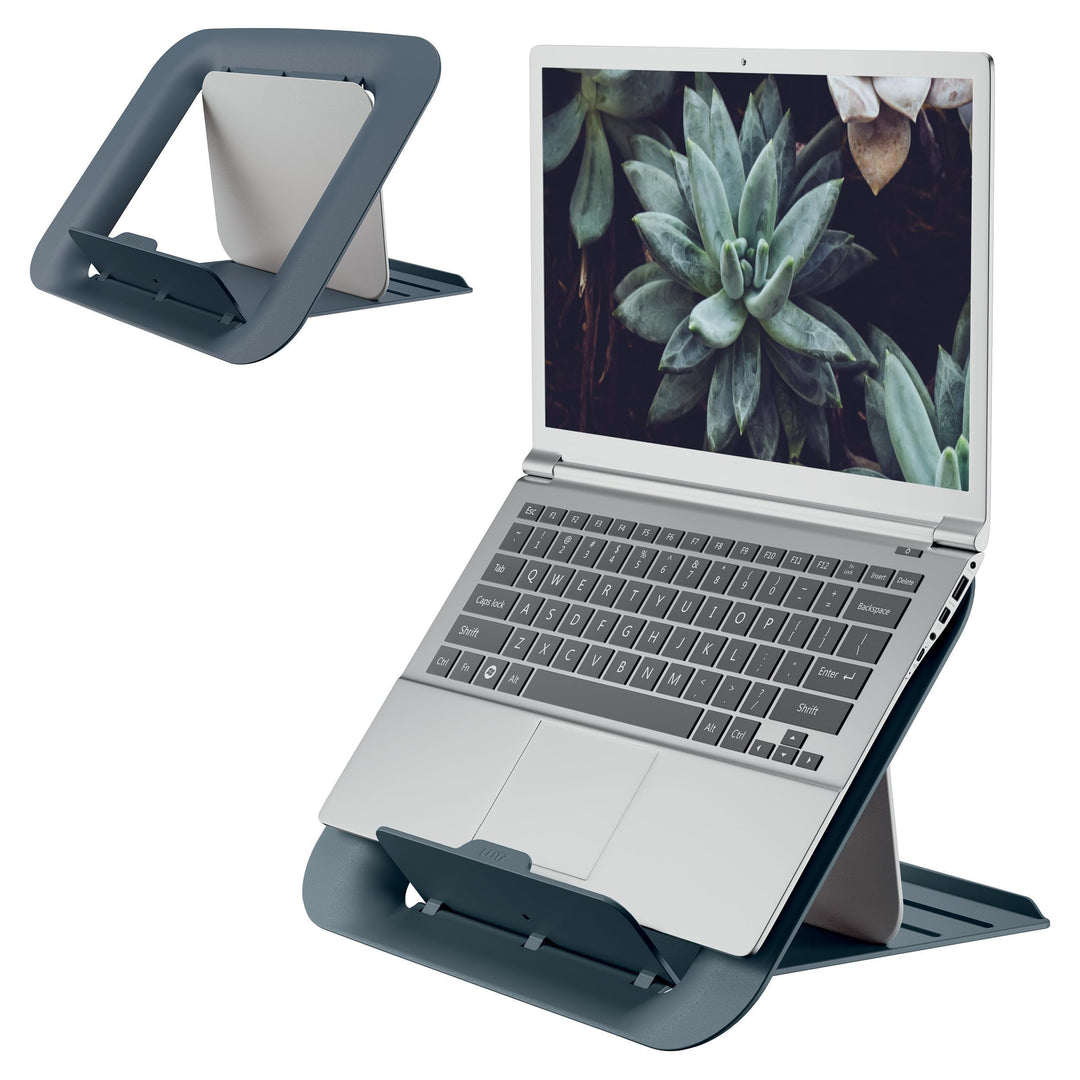 Leitz Höhenverstellbarer Laptopständer, Kompakte Laptop-Erhöhung mit 4 Höhen für 13“-15“ Notebooks,