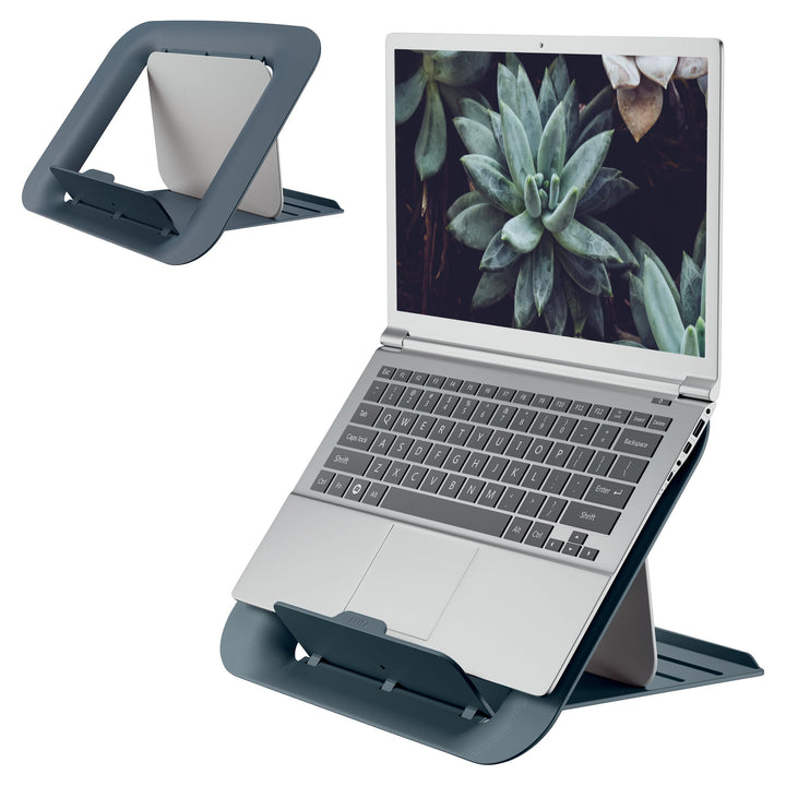 Leitz Höhenverstellbarer Laptopständer, Kompakte Laptop-Erhöhung mit 4 Höhen für 13“-15“ Notebooks,