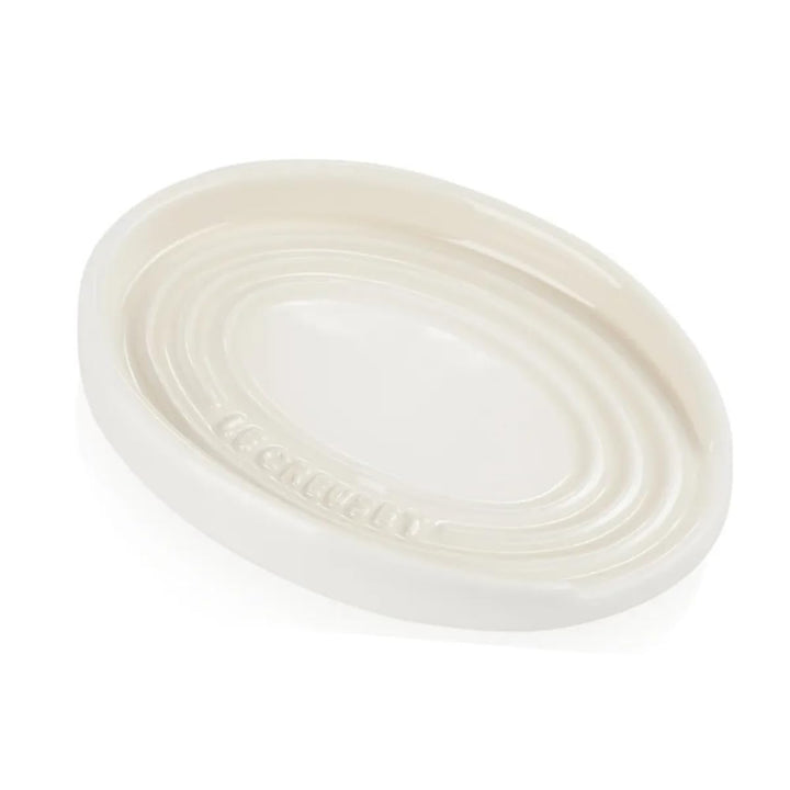 Le Creuset ovale Löffelablage aus Steinzeug, Meringue, 71507157160099, Breit, Meringue