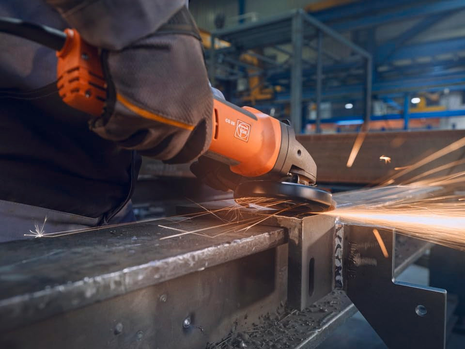 Fein Compact-Winkelschleifer CG 15-125 BL, Ø 125 mm, 1.500 W, für Edelstahl und Metallbearbeitung, m
