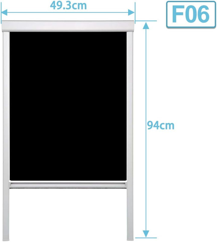 Lospitch Dachfenster Verdunkelungsrollo Schwarz Thermo-Rollo, 100% Verdunkelung, Silberne Seitenschi