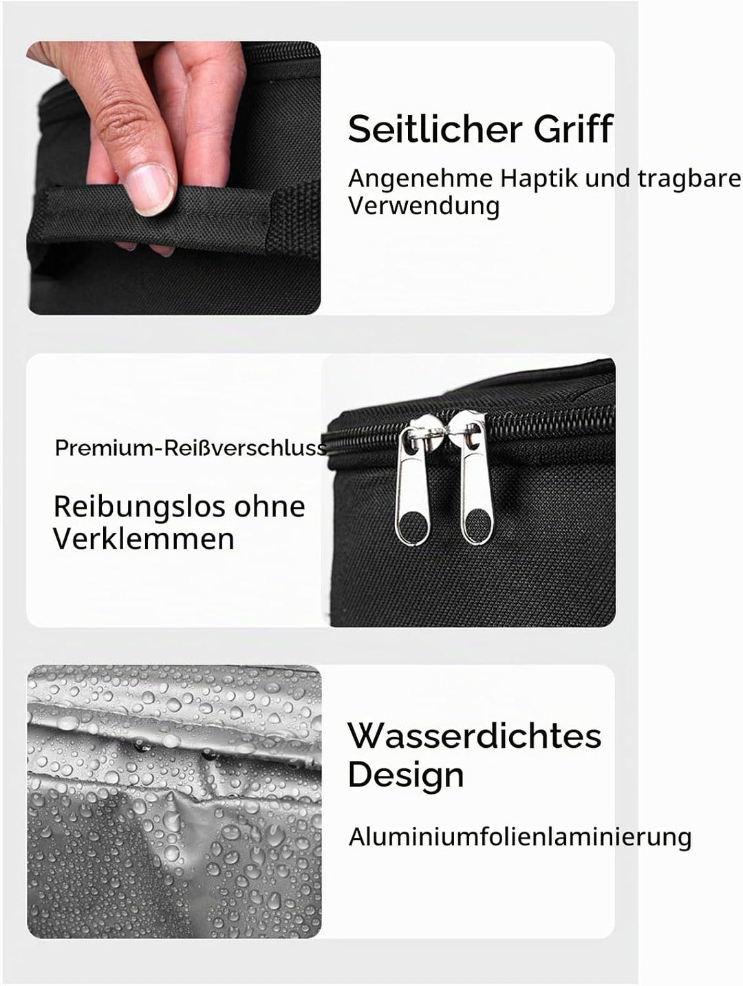 Rollender Kühlerer, 43L Isoliertasche Picknicktaschen, Wasserdichte Isolierte Kühltasche mit Griff u