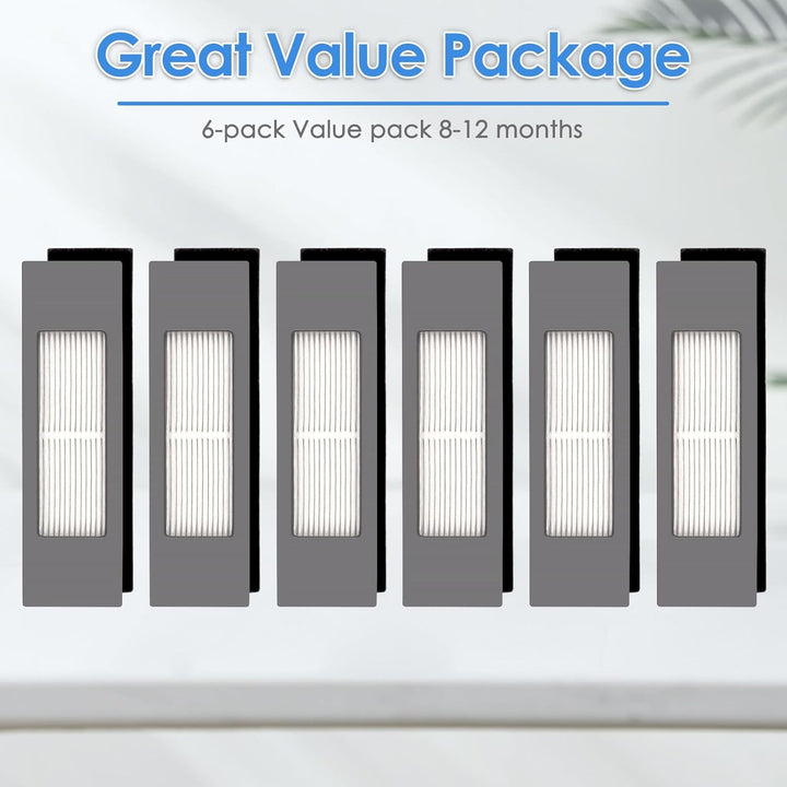 (6 Stück) HEPA Filter Compatible With Ecovacs DEEBOT OZMO N10 Plus T5 T8 T9 T8 AIVI Max 920 950 N5 N