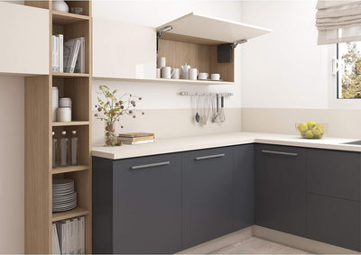 Emuca - Frontliftbeschlag für möbel Hubtüren, Komplettset für Klappenhöhen, stärke 480-1.250, Stahl