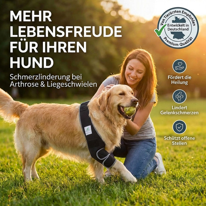 Nature Pet ® (M blau Ellenbogenbandage Hund/Ellenbogenschoner mit Netzeinsatz für Kühl- oder Wärmepa