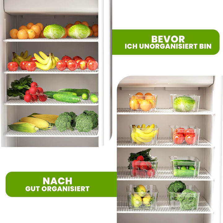 KICHLY Hochwertige Vorratsschrank Küche Organizer - Set von 6 Stauraum für Kühlschrank, Schränke, Re