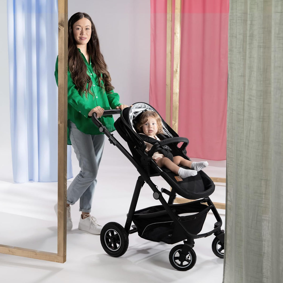 LIONELO BIANKA Kinderwagen 3 in 1 bis 22 kg Babywanne Autositz Zusammenlegbar, Reise-System, Einstel