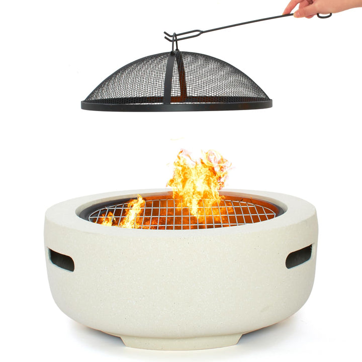 WILDLIFE FRIEND Feuerschale - Lagerfeuer Feuertisch - 55x30 cm - Edelstahl, Tragbar, Sicher, Schütze
