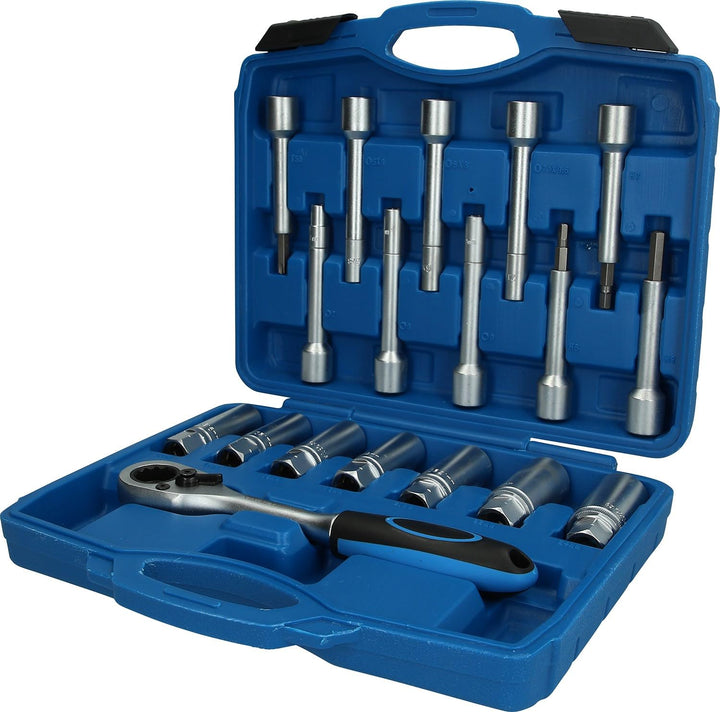 Brilliant Tools BT651250 Stossdämpfer-Werkzeug-Satz, 18-tlg 18-Tlg. Schwarz Silber, 18-Tlg. Schwarz