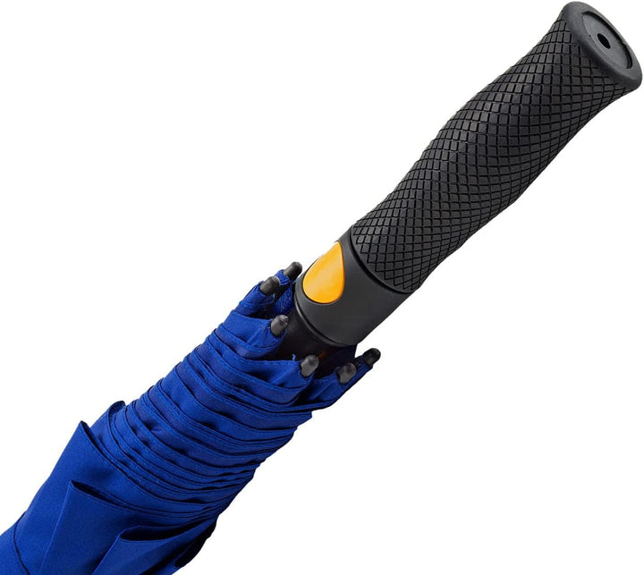 Falcone Parapluie de golf homme à ouverture automatique - Résistant au vent Bleu baleines oranges Re