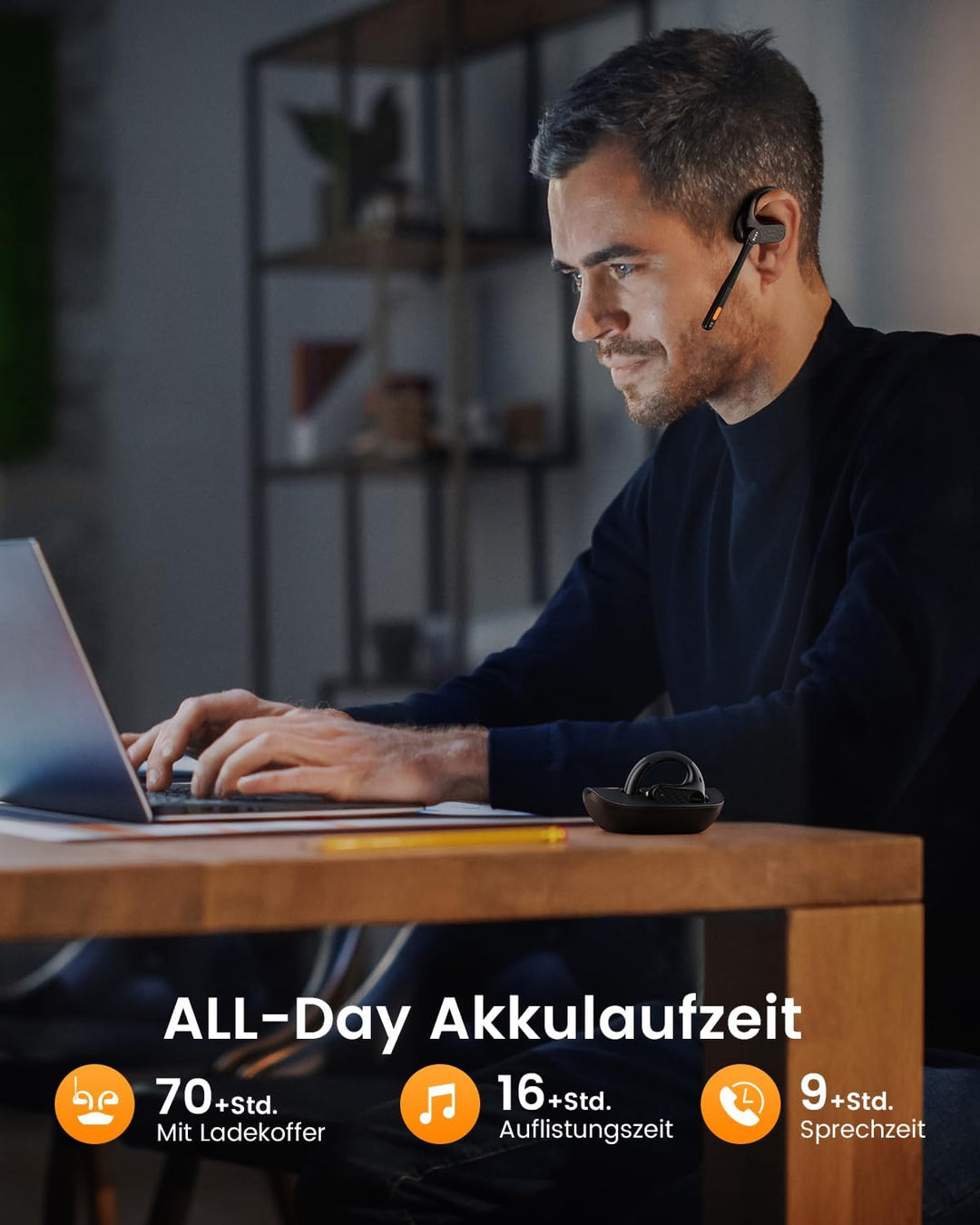EKSA S30 Open Ear Bluetooth Kabellose Kopfhörer, Bluetooth 5.3 kabellose Headphones mit ENC Mikrofon