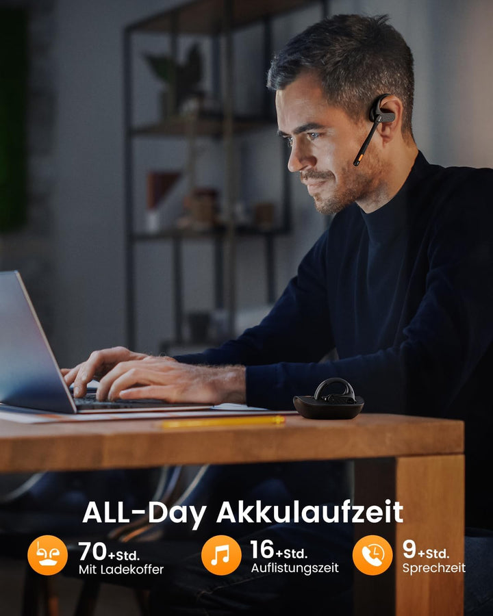 EKSA S30 Open Ear Bluetooth Kabellose Kopfhörer, Bluetooth 5.3 kabellose Headphones mit ENC Mikrofon