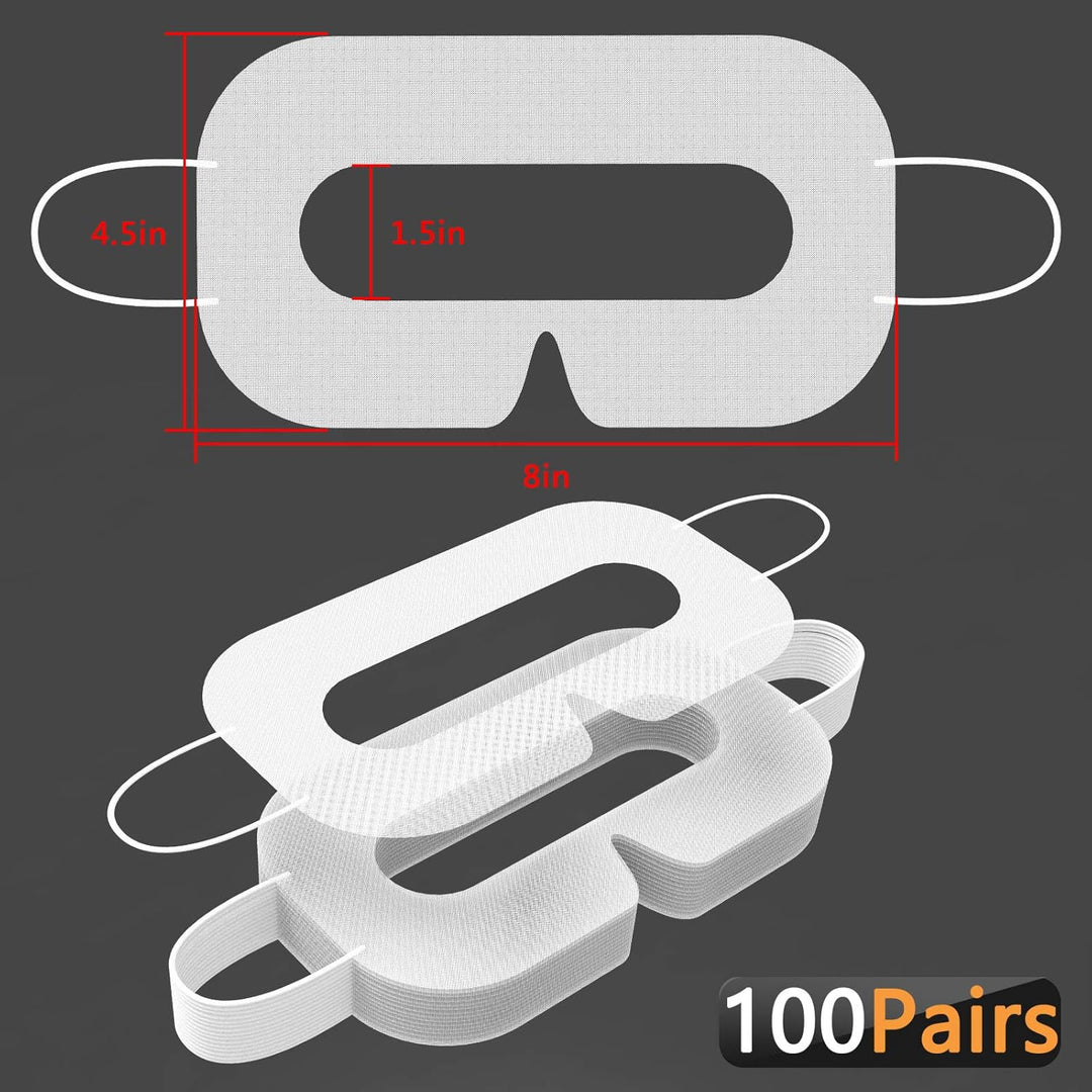 Geekria 100Pcs VR Mask Disposable Face Cover, Disposable Protector for Oculus Quest VR, Prevent Eyes