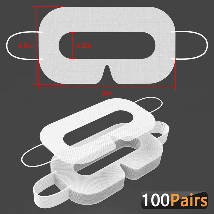Geekria 100Pcs VR Mask Disposable Face Cover, Disposable Protector for Oculus Quest VR, Prevent Eyes