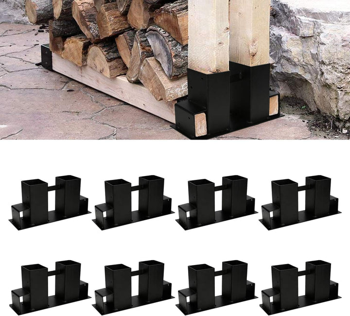 Jopassy 12er Set Holzstapelhilfe, Stabile Brennholz Stapelhilfe, Feuerverzinkt Holzstapelhalter, kam