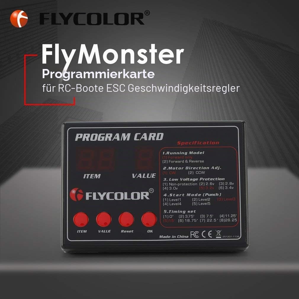 FlyMonster Programmierungskarte für ferngesteuerte RC-Boote Schiff ESC Elektronischer Geschwindigkei
