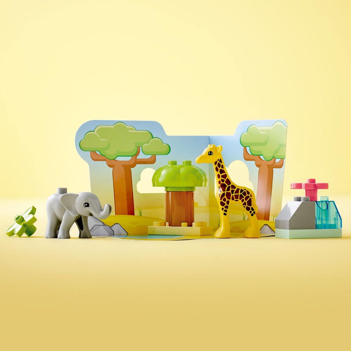 JOERRES DUPLO Wild Animals of Africa 10971 Safari Building Toy Set for Toddlers, Preschool Boys and
