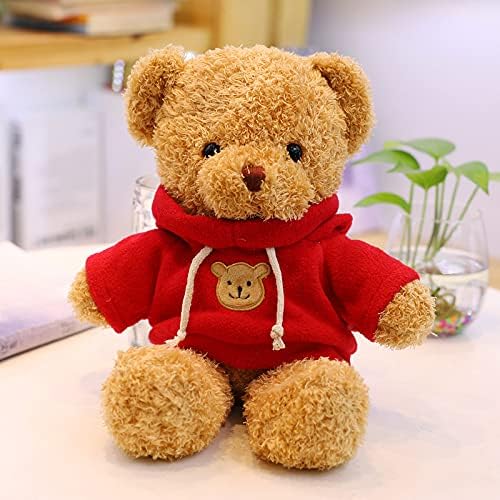 TROYSINC Teddybär Weiches Fell Teddybär mit Kapuze Tatzendruck Plüschtier Kuscheltier Stofftier Gesc