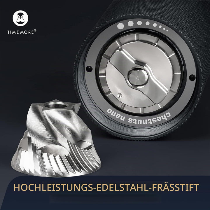 TIMEMORE NANO Manuelle Kaffeemühle, CNC-Schneiden, Edelstahl-Frässte, verstellbare Einstellung, Dual